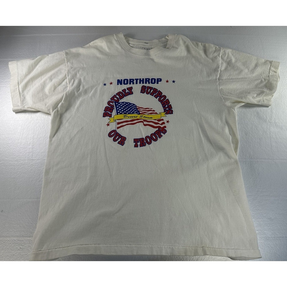 VTG‎ Support Our Troops Shirt Mens XL Great American Made USA Single Stitch